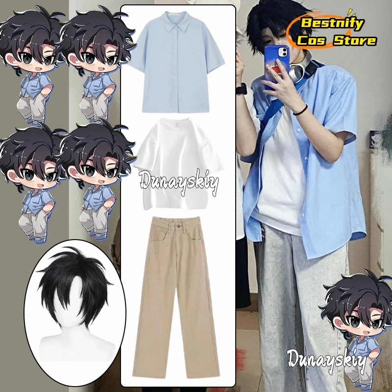 LINK CLICK Yingdu Arc Cheng Xiaoshi 코스프레 Costumes Summer Shirt T-shirt Casual Pants Set Unisex Outfit Anime Role-Play Suits