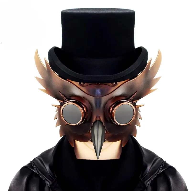 Funny Medieval Steampunk Plague Doctor Bird Mask Latex Punk Cosplay Masks Beak Adult Halloween Event Cosplay Props RB