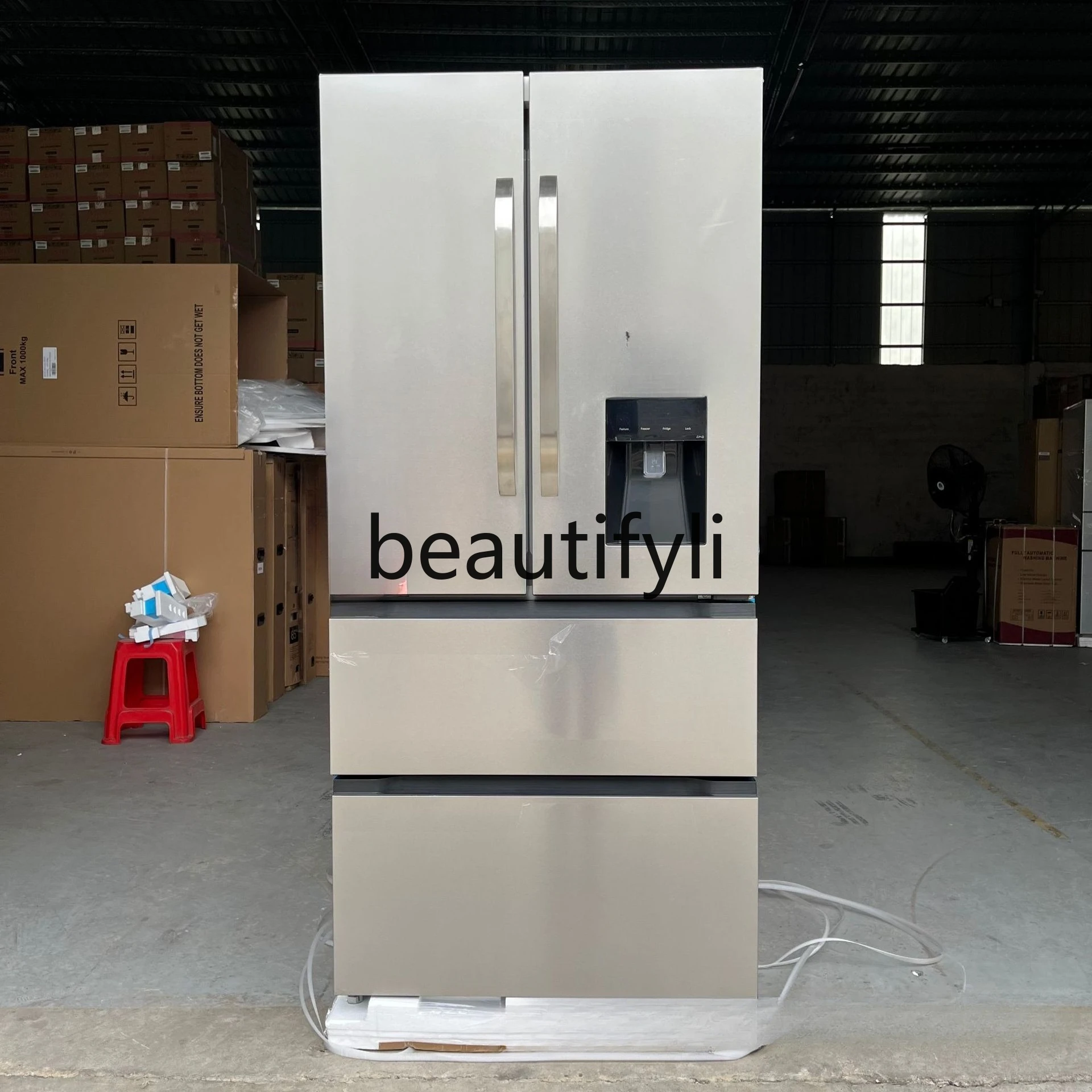 

French Style Multi-Door Household Refrigerator with Water Dispenser, Frost-Free Inverter Cooling