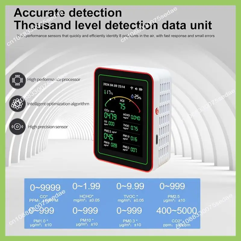 Y19A Air Quality Monitor  15 In 1 Smart Air Quality Tester With PM CO 2 CO TVOC HCHO Temperature&Humidity Display  A EU Plug