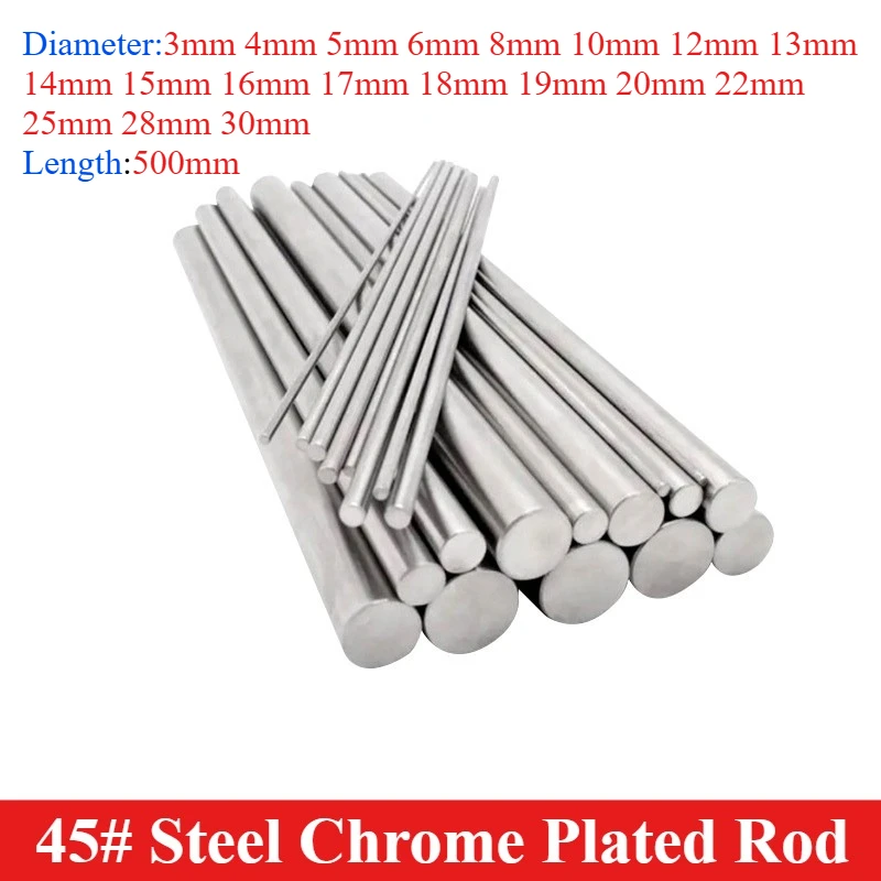 1pcs Chrome Plated Linear Shaft  8mm10mm12mm15mm18mm20mm25mm30mm,45# Steel Chrome Plated Rod,Optical Axis for for CNC/3D Printer