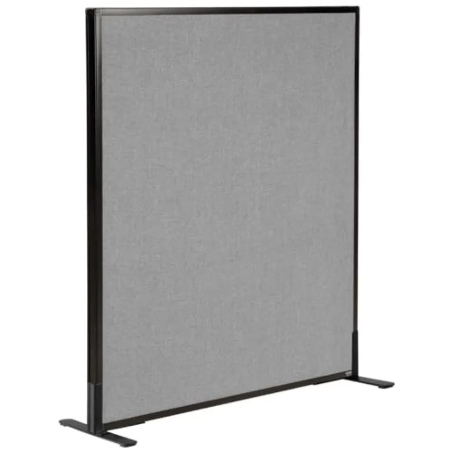 Office Partition Panel for flexible workspace layout, gray fabric-covered steel, 36.25 W x 42 H, freestanding with modular conn