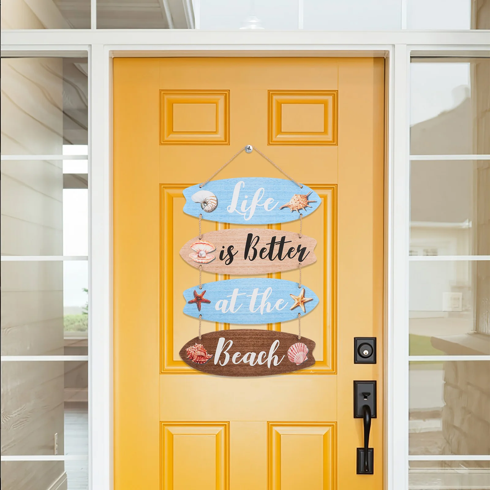 

Beach Wall Plaque Wooden Decoration Home Room Cafe Hanging Sign Vintage Ocean Theme Summer Coastal House Party