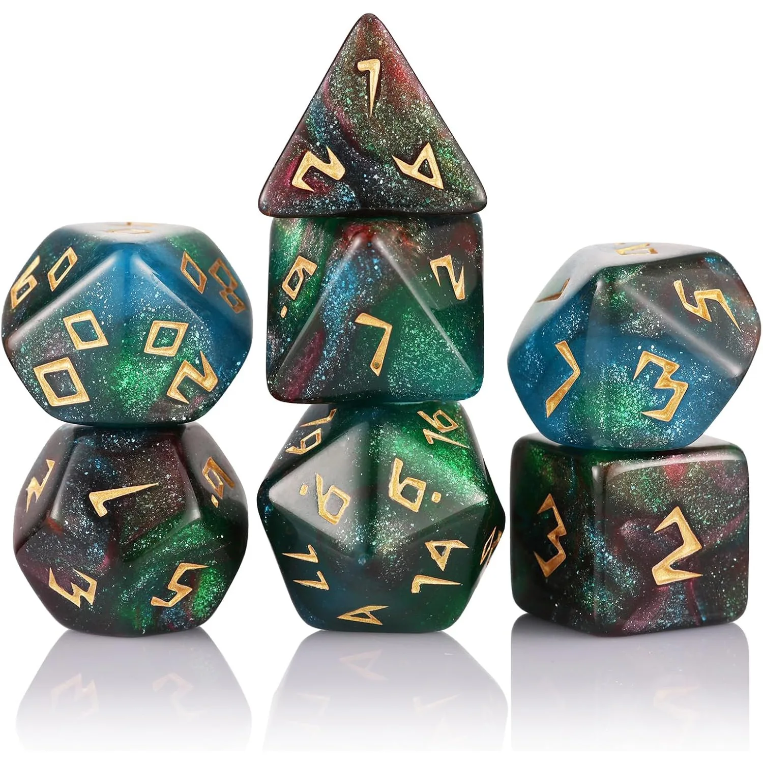 New Galaxy Polyhedral Dice Set DND RPG TRPG Games Dice Multi Faced Board Game Role-Playing Games Accessories Digital Dice 7pcs