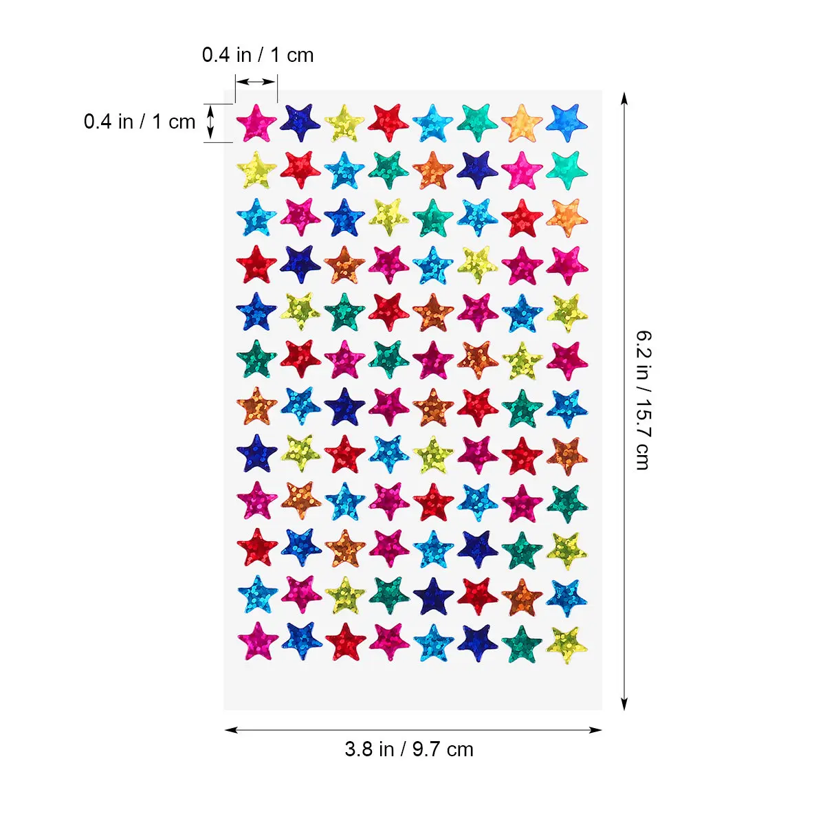 960Pcs Holographic Star Stickers Self Adhesive Assorted Colors Shiny for DIY Valentine Cards Posters Envelopes