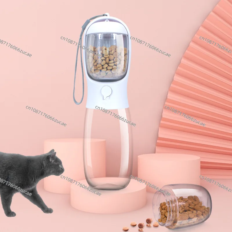 Bring A Rope When You Go Out Cat and Dog Water Food Cup Outdoor Two-in-one Water and Food Layered Pet Drinking Cup