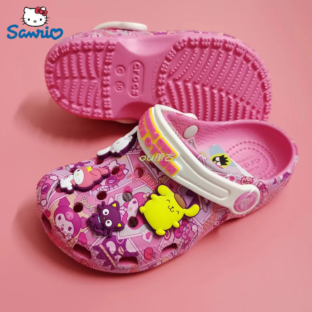 Sanrio My Melody Pochacco Hellokitty Cross Summer New Girls Cartoon Cave Shoes Children\'s Sandals Non-slip Soft Bottom