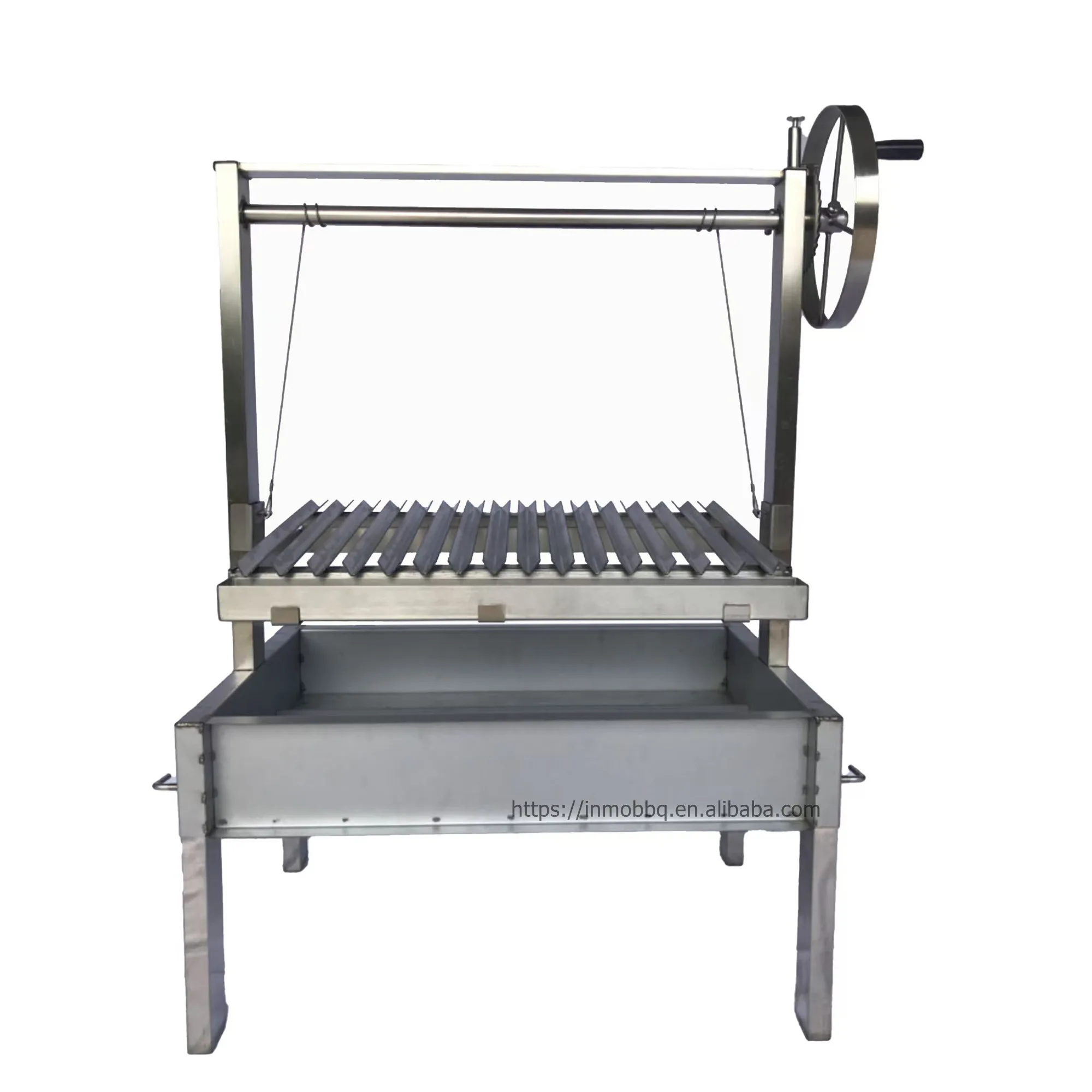Santa Marial Grill With Free Standing Stainless Steel Barbeque Grill Argentine Barbecue Charcoal BBQ Grills Outdoor