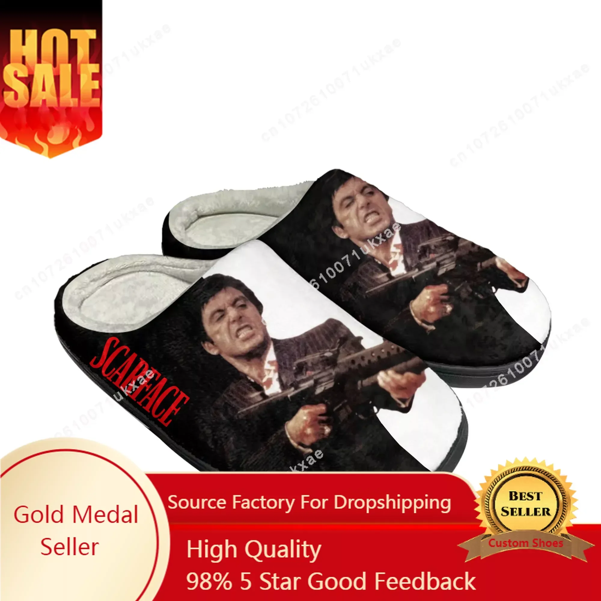 Scarface Home Cotton Slippers Mens Womens Al Pacino Plush Bedroom Casual Keep Warm Shoes Thermal Indoor Slipper Customized Shoe