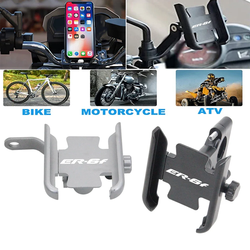 For Kawasaki NINJA ER-6F EX650 2009-2015 Motorcycle Phone Holder Rearview Mirrors Handlebar GPS Stand Bracket Motorcycle Parts