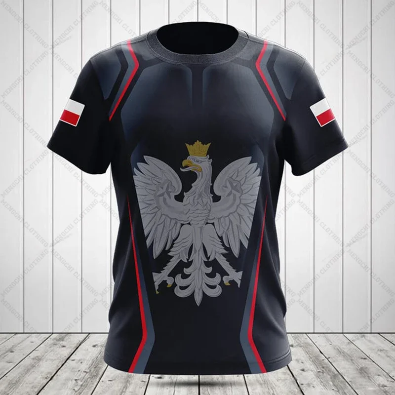 Polski Graphic Custom Name Men\'s Women\'s Short Sleeved Fashion Personalized Sports Style Short Sleeved Round Neck Casual T-shirt
