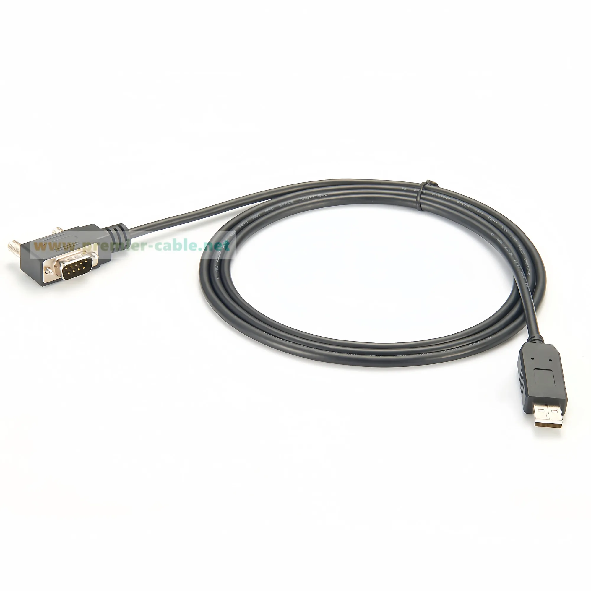 90 Degree Low Profile USB 2.0 to DB9 Male Serial Converter Cable with FTDI FT232RNL Chip Space-Saving USB to RS232 to COM Port
