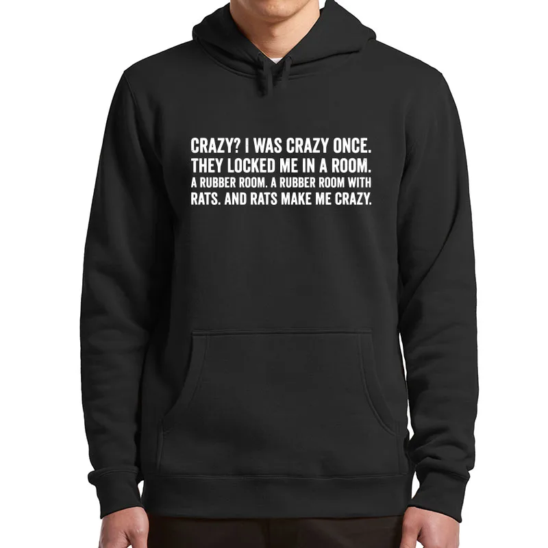 Crazy I Was Crazy Once Hoodies Funny Meme Trend Y2k Hooded Sweatshirt Soft Unisex Casual Pullover For Men Women