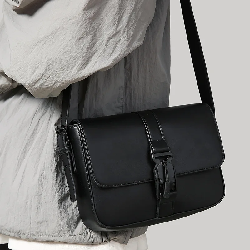 Brand Men Shoulder Bag PU Leather Luxury Handbag High Quality Messenger Bag for Man Women 2026 Small Square Male Crossbody Bags