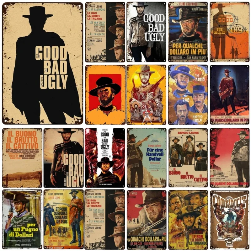 Vintage Metal Tin Poster The Good The Bad And The Ugly Metal Signs Posters Plate Colorful Visual for Cafe Bar Club Party Decor