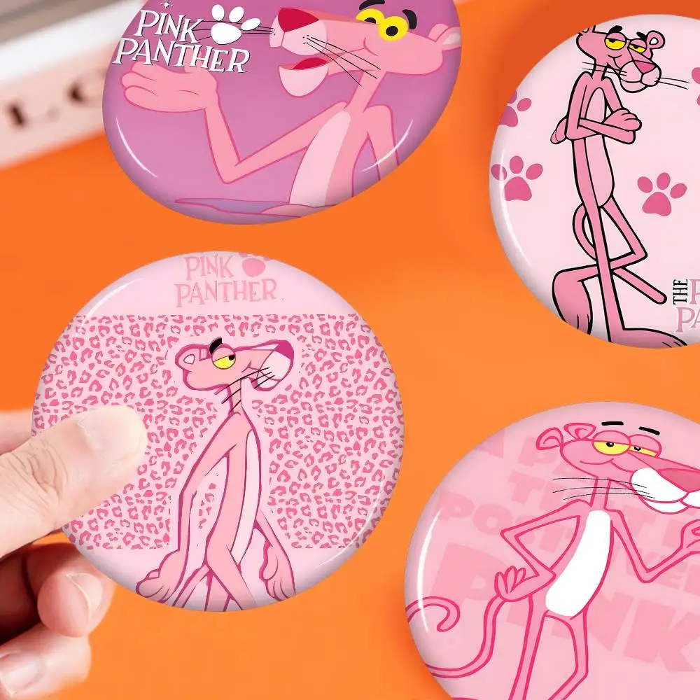 Cartoon P-Pink P-PantherS 58mm Cute Anime Figure Icon Badge Handmade Tinplate Brooch for Backpack Clothes Chest Ornament Gifts