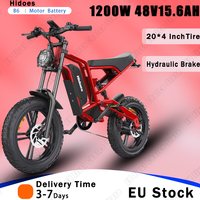 1200W Powerful Motor Electric Bike 48V15.6AH Lithium Battery E Bike Off-road Motorcycle 20*4-inch Fat Tire Snow Electric Bicycle