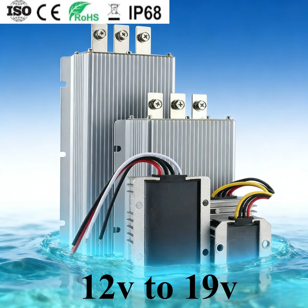 Automotive Step Up Voltage Power 12V to 19V 30A DC-DC Boost Converter for Industrial Device High Efficiency Certified Waterproof