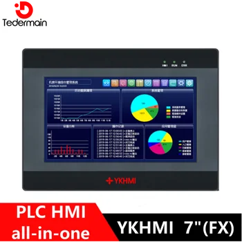 YKHMI 7" PLC hmi-in-one touch screen integrated programmable logic controller with built-in analog signal input and output