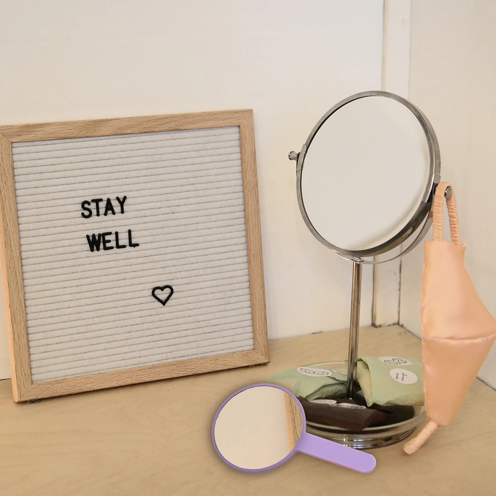 10 stuks draagbare ronde spiegels draagbare compacte make-upspiegels reizen make-upspiegel enkelzijdig handvat handspiegel