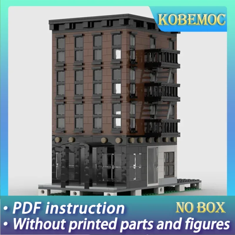 

Нью-Йоркская квартира, модульная городская модель с видом на улицу, Moc, строительные кирпичи, технологические блоки, подарки, рождественские игрушки, наборы «сделай сам», сборка