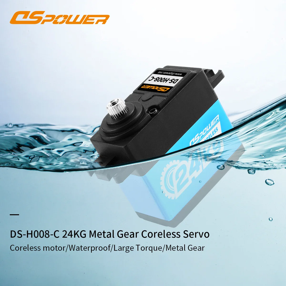 24Kg large torque steering gear remote control car model climbing car automation equipment semi-aluminum frame waterproof servo