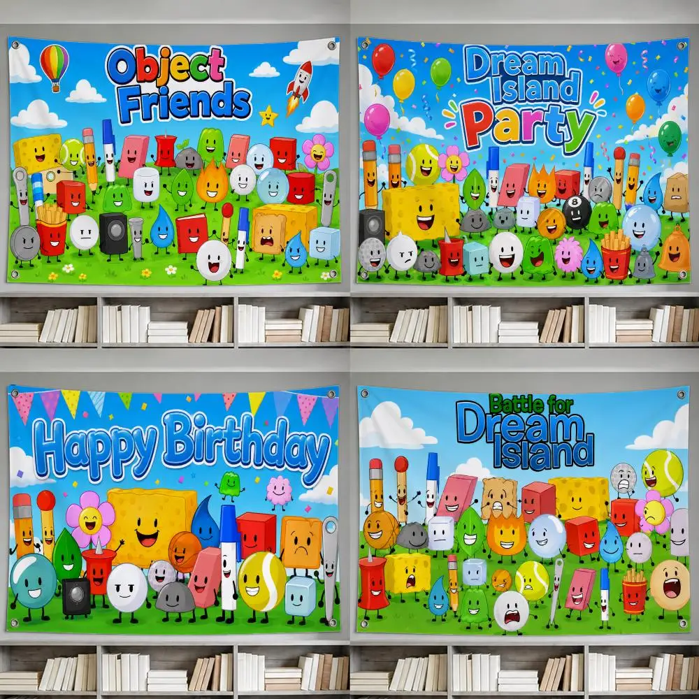 Animation Battle for Dream Island Flags decor flag banner,wall hanging flag,indoor outdoor wall decor,yard garden porch patio