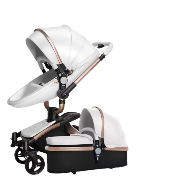 Passeggino per neonati con cornice Paesaggio alto Buona vista Tipo di passeggino Lega di alluminio Comodo carrozzina per bambini 0-36 mesi Passeggino