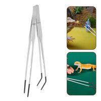 2Pcs Stainless Steel Aquarium Feeding Tweezers 27CM Non-slip Reptile Feeding Tongs Dazzling Corrosion-resistant