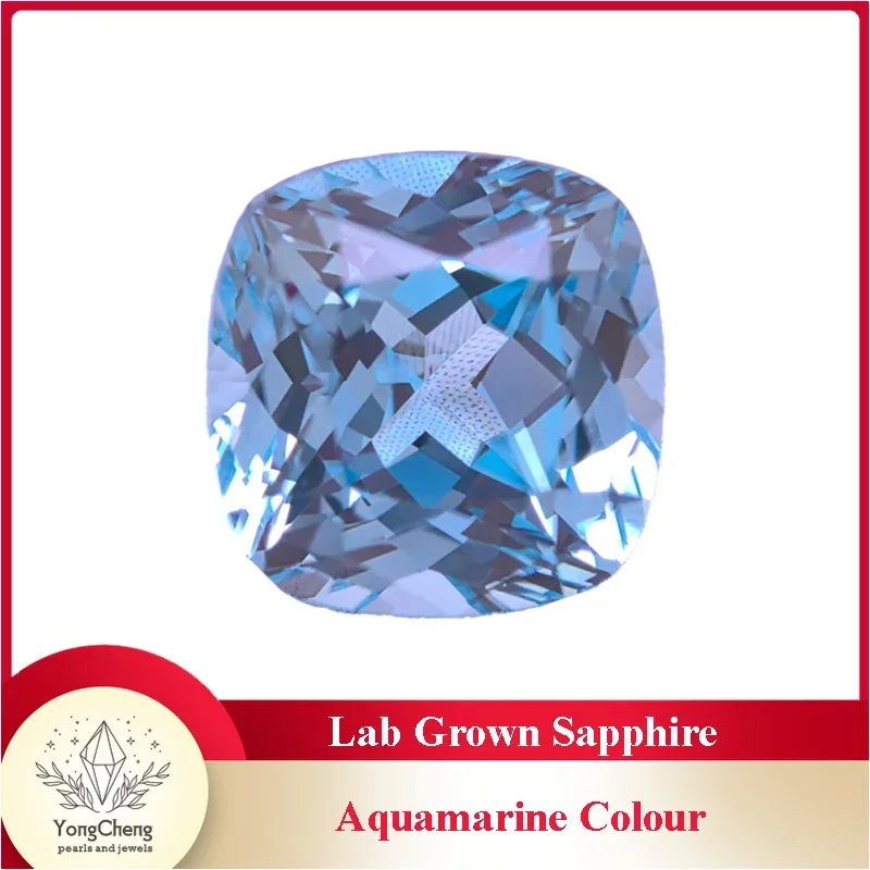 

Top Lab Grown Aquamarine Colour Square Cushion VVS1 Gemstone Charm Beads Diy Jewelry Making Materials Selectable AGL Certificate