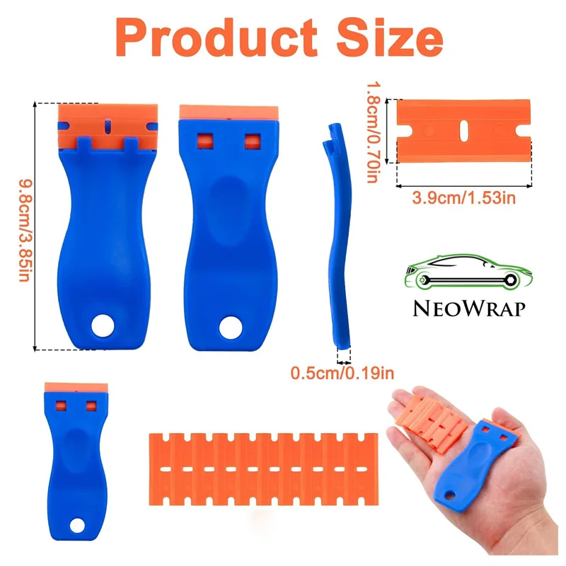 Plastic Scrapers Non-Scratch Scraper Tool for Tight Spaces Multi-Purpose Label Scraper Pen-Shaped for Car Cleaning Kit 3-35Pcs