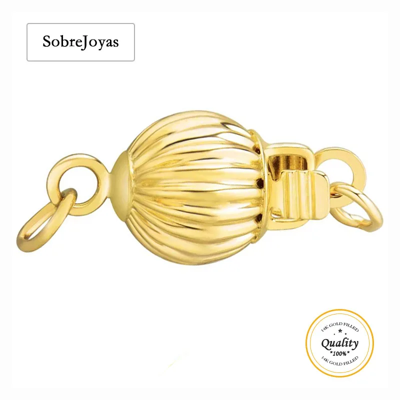 

Защитная застежка из гофрированного бисера 14 карат с кольцом для изготовления ювелирных изделий, защитная застежка из золотых бусин, аксессуары, фурнитура для ювелирных изделий