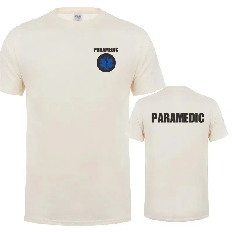 Paramedic T Shirt Summer Men Cotton Short Sleeve Emergency Medical Services T-shirts Mans Clothing Tops OT-005