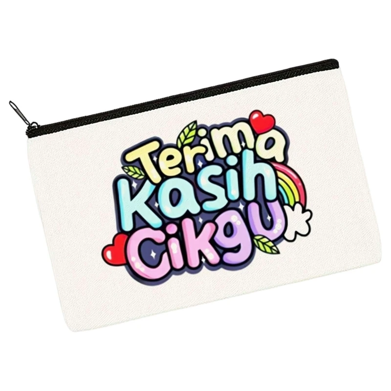 

G5AE Travel Makeup Bag Pencil Case Cosmetic Bag Coin Purse Letter Print Toiletry Bag