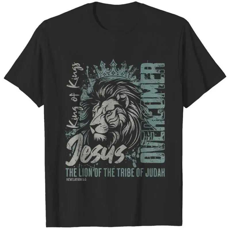 Jesus Is King Lion of Judah Bible Faith Graphic Christian T-Shirt For Men Women