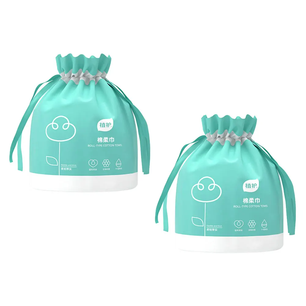 

Makeup Wipes Cotton Towel 2 Rolls Disposable Face Wet Towelettes Green Soft Prime Material Dry Wet Use Facial Cleansing