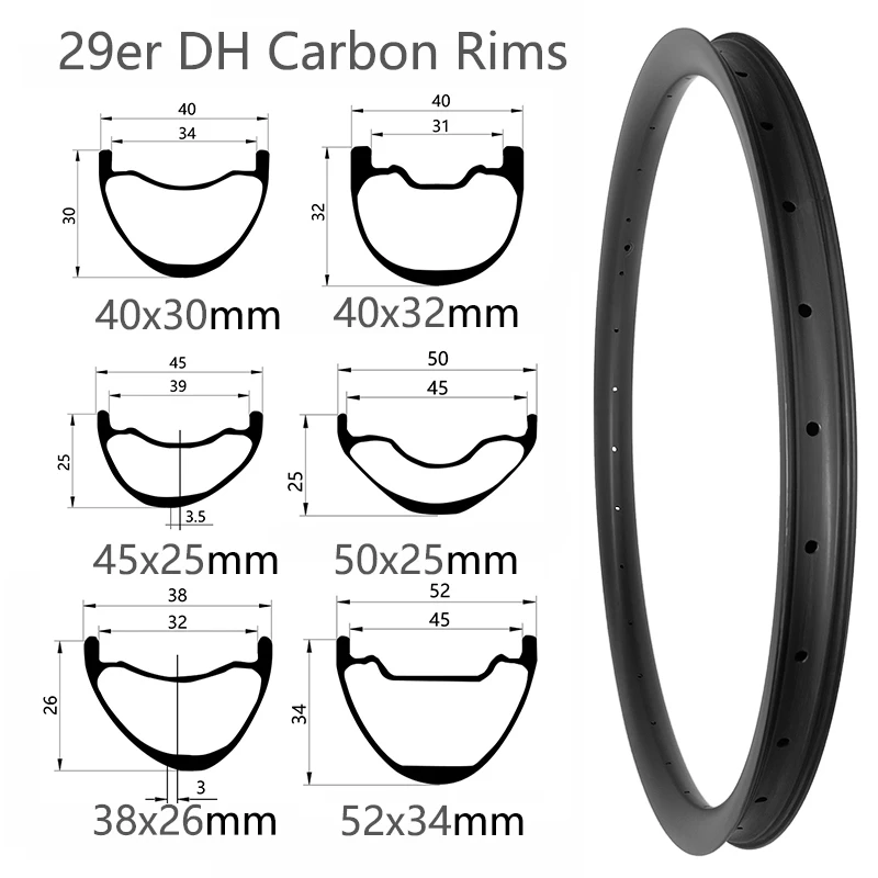 DH carbon rims 29er downhill carbon rims hand built 40mm 45mm 50mm 52mm wide