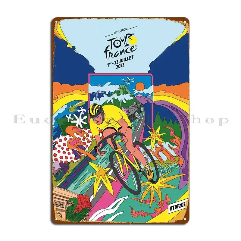 Tdf Official Poster 2023 Metal Plaque Wall Decor Iron Classic Personalized Wall Mural Tin Sign Poster