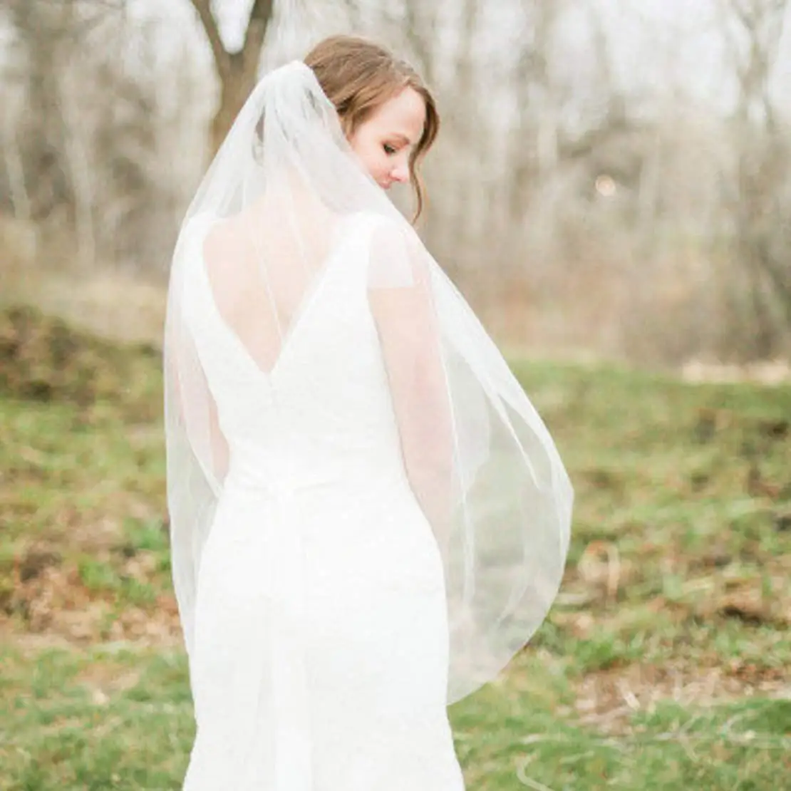 Wedding Bridal Veil with Comb 1 Tier Bridal Fingertip veil 2024