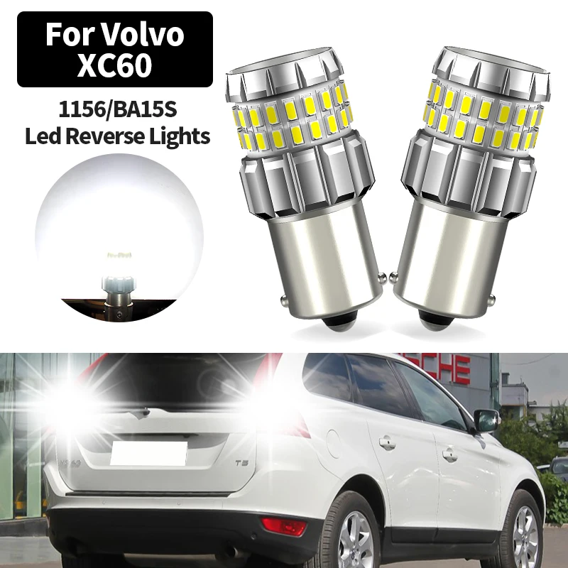 2PCS 4014 SMD Canbus LED Backup Light Bulb Reverse Lamp P21W BA15S 7506 1156 No Error For Volvo XC60 2010-2016 Car accessories