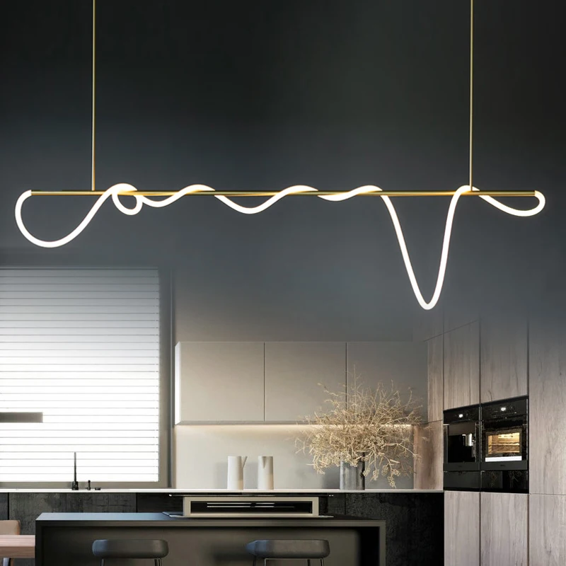 

Italian Designer Modern Style Indoor Restaurant Chandelier Light Luxury Bar Office Lamp Note Long Chandelier
