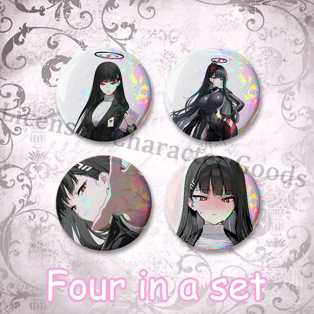 B-Blue A-Archive Rio Creative Quirky Mini Pill Badges 25mm Micro Button Pins Fan-made Merch  Gift for Friends