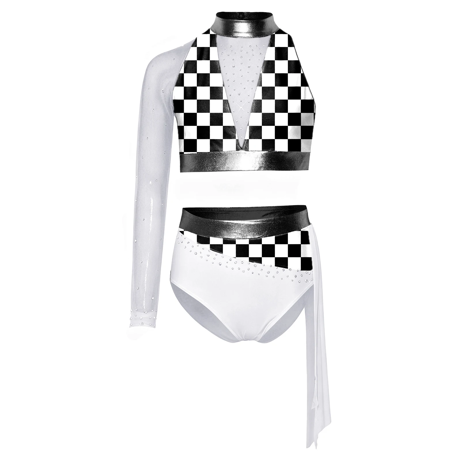 Teenleopard Print Crop Top Leotard Briefs Ballet Dance Outfits Latin Dance Rhythmic Gymnastics Jazz Dancing Performance Costume