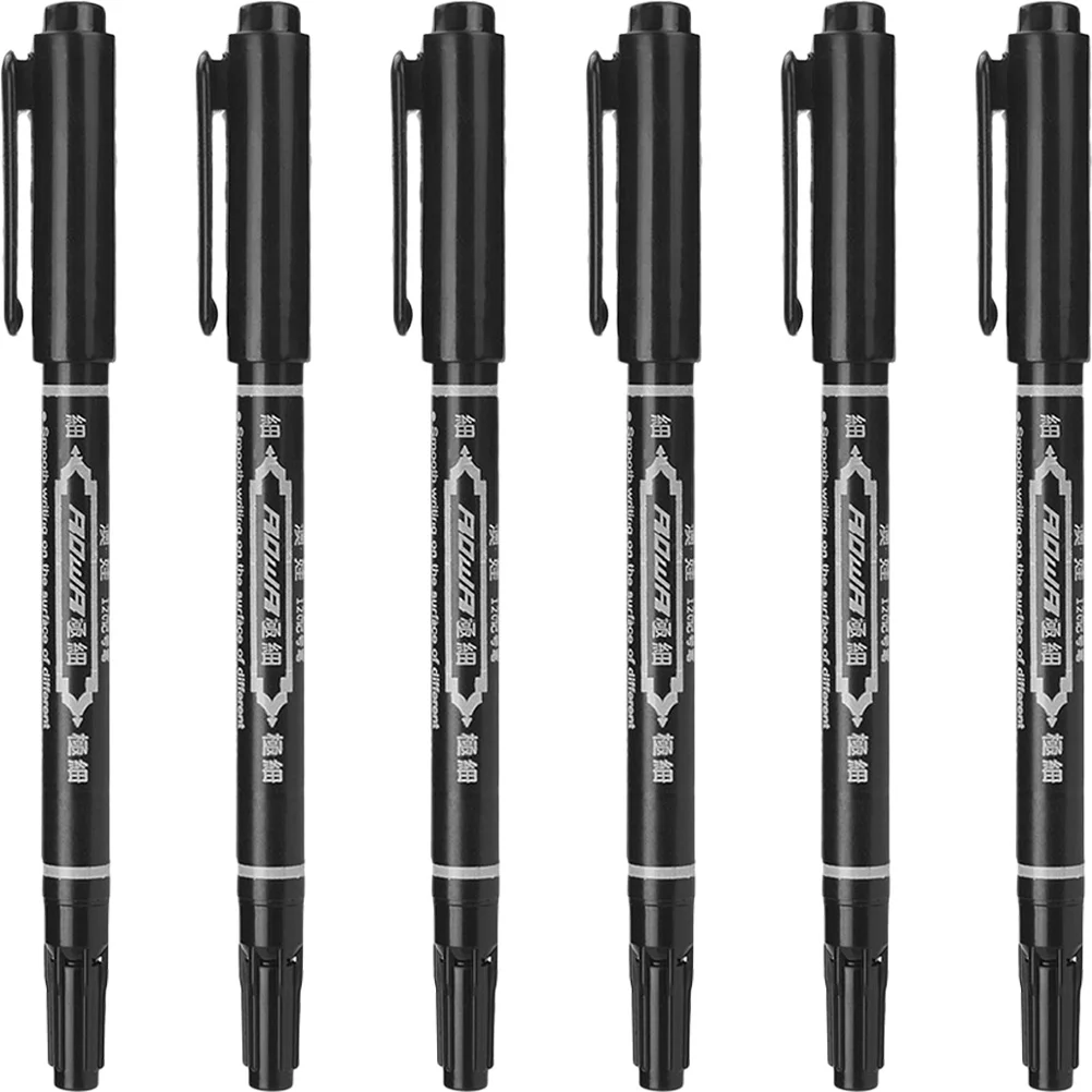 6 個眉毛タトゥーペンファインオイルマーカースキンマッピング用多機能美容サロンツールタトゥーアクセサリーボディアートペン