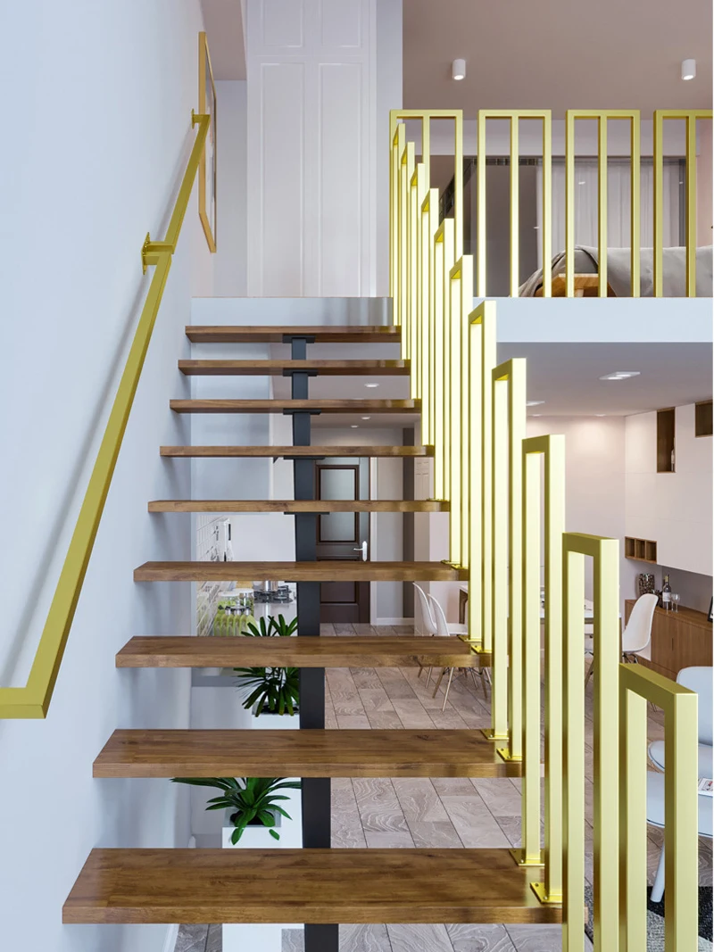 Nordic Minimalist Fences Staircase Handrails Gold/Black/White Iron Guardrails Railings Household Villas Lofts Indoor Decorative