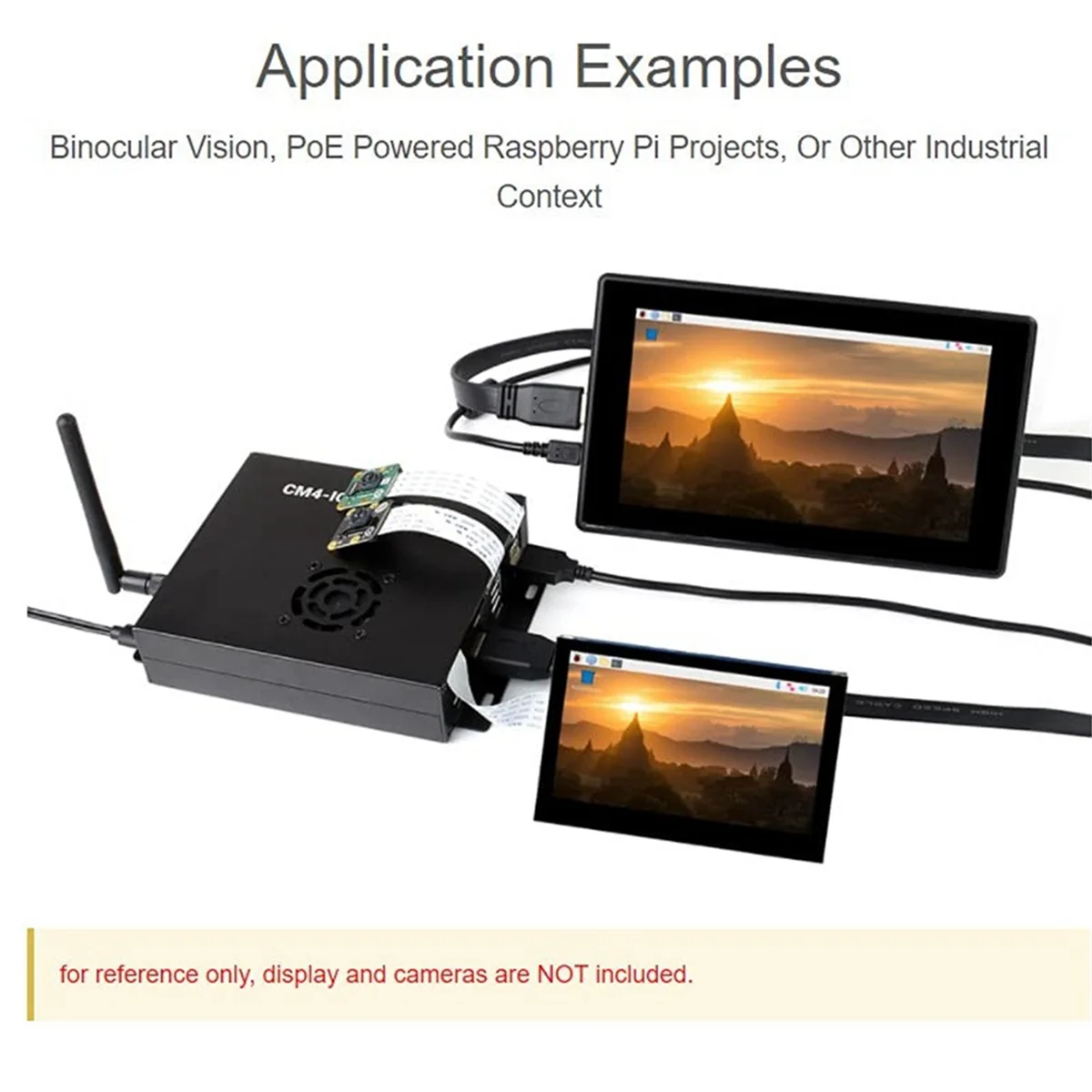 GOB-oFor Raspberry Pi Compute Module 4 PoE Mini-Computer (Type B) Based ,with Metal Case Cooling Fan CM4 PoE IO Board US