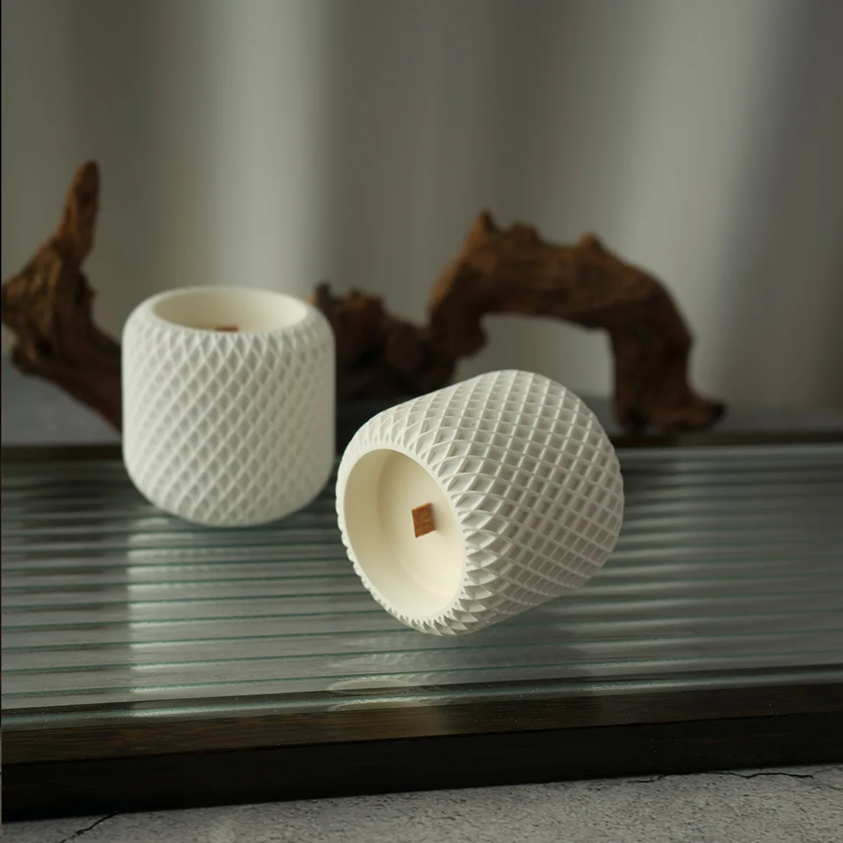 Aromatherapy creative plaster grid cup high-end gift birthday fragrance decoration ornaments