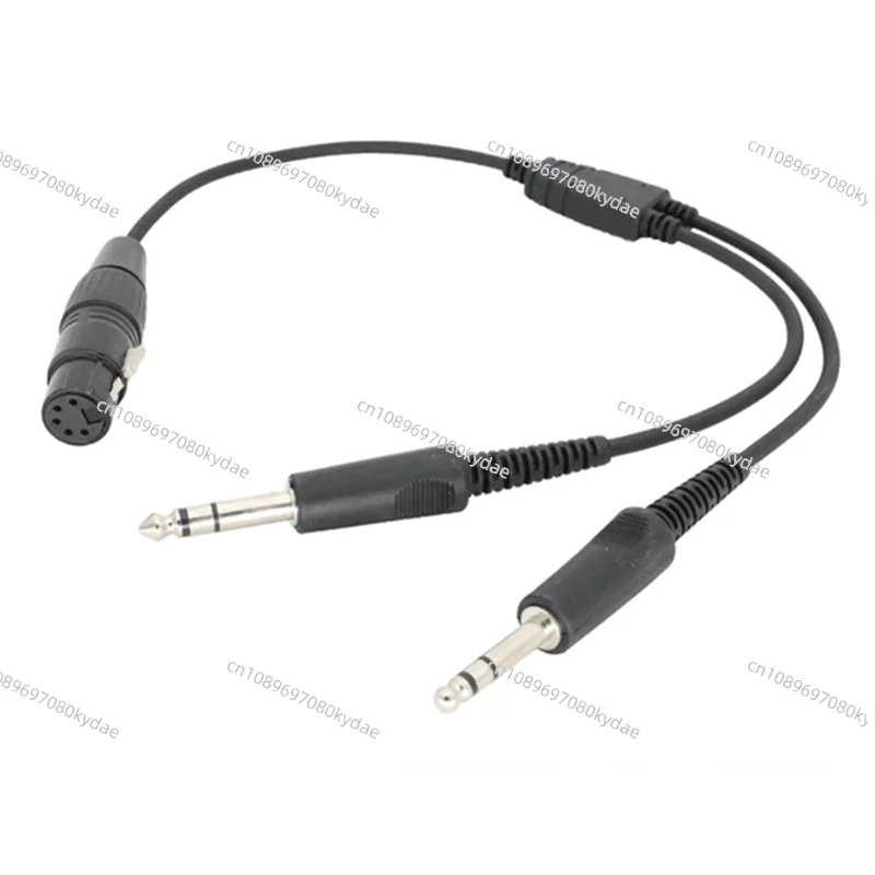 

A32T-Aviation XLR To GA Dual Plug 5 Pin Headset Connector Black Aircraft Headphone Cable