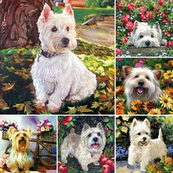 Pittura diamante cane West Highland White Terrier 5D diamante pieno quadrato/rotondo decorazione mosaico kit punto croce fai da te diamante arte regalo