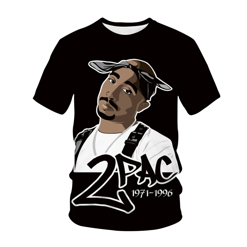 Rapper Tupac 2pac 3D Print Summer Fashion Men\'s T-shirt  Clothing Casual Short Sleeve T-shirt for Cool Men Tops Tees Clothes